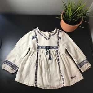 Little girl 2T Lucky Brand embroidered blouse.